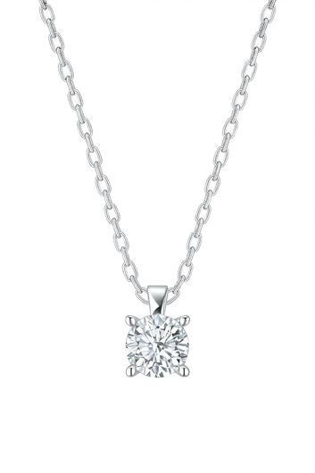 Foto de Gargantilla punto de luz en oro blanco 18kt y 1 brillante 0,20ct, Color H, Pureza SI