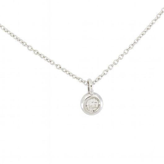 Foto de Gargantilla en oro blanco 18kt y chatón con 1 brillante 0,03ct, Color G, Pureza SI