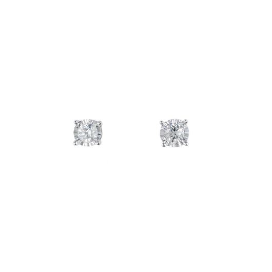 Picture of Pendientes puntos de luz en oro blanco 18kt y 2 brillantes 0,20ct, Color H, Pureza SI