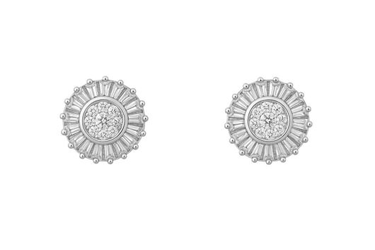 Picture of Pendientes oro blanco y diamantes talla brillante y baguette
