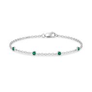 Foto de Pulsera de oro blanco 18kt y 5 esmeraldas 0,10ct total