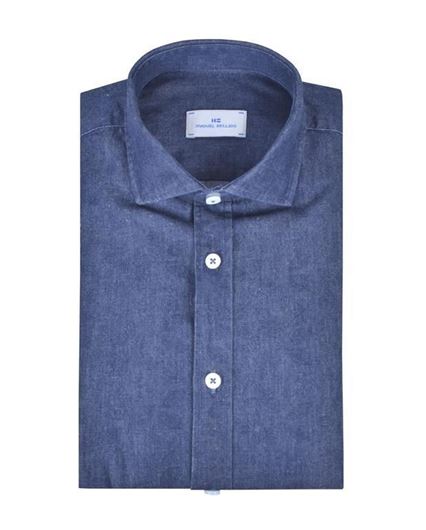 Foto de Camisa sport slim fit denim marino