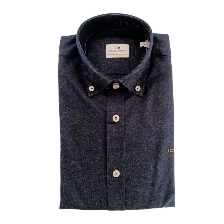 Foto de Camisa sport slim fit franela azul marino