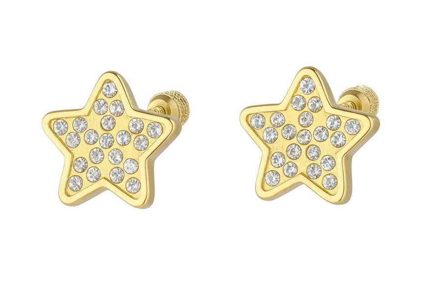 Foto de Pendientes de bebé Estrellas en oro amarillo 18kt y circonitas blancas