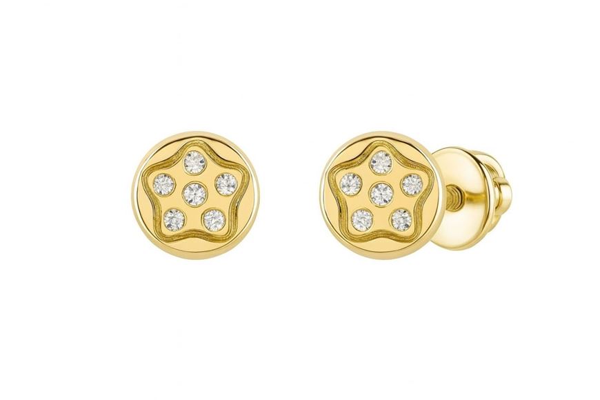 Foto de Pendientes de bebé Botones de oro amarillo 18kt y circonitas blancas