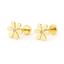 Foto de Pendientes de bebé Flor en oro amarillo 18k con circonita blanca central