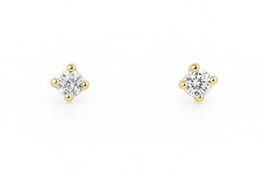 Foto de Pendientes de bebé Punto de luz 3mm en oro amarillo 18kt y circonitas blancas