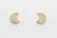 Foto de Pendientes de bebé en oro amarillo 18k con forma de luna y circonitas blancas