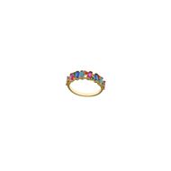 Picture of Sortija de plata baño oro con circonitas baguets multicolor
