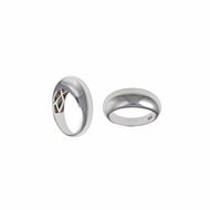 Picture of Anillo de plata baño rodio redondo liso