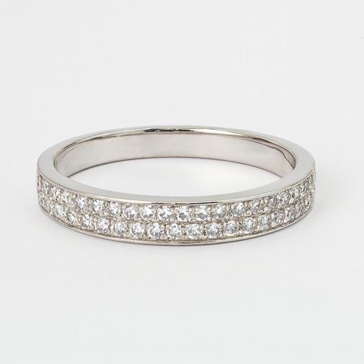 Foto de Anillo de oro blanco 18kt y circonitas blancas 