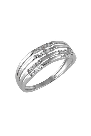 Foto de Anillo de oro blanco 18kt y circonitas blancas