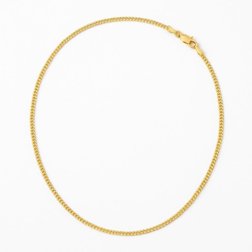 Foto de Cadena de oro amarillo 18kt eslabón barbado tupido 1,20mm, longitud 50cm