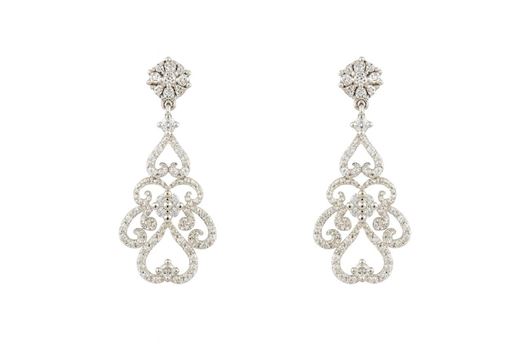 Picture of Pendientes de filigrana en oro blanco 18kt y circonitas blancas