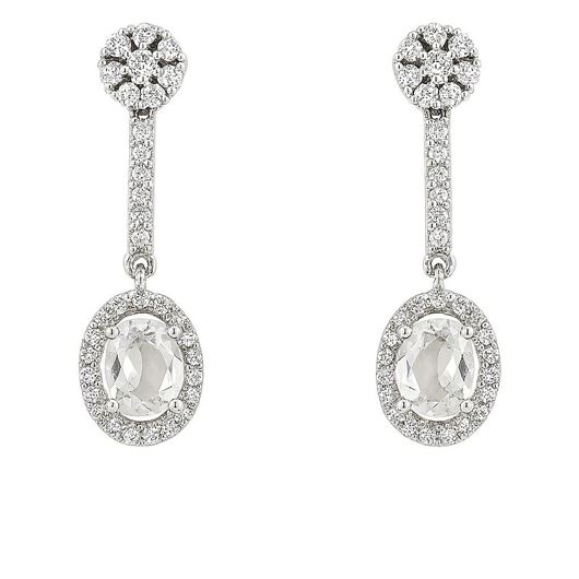 Picture of Pendientes de oro blanco 18kt con circonitas blancas