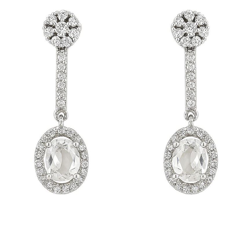 Picture of Pendientes de oro blanco 18kt con circonitas blancas