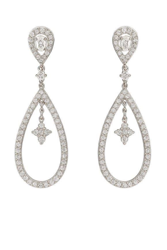 Foto de Pendientes de oro blanco 18kt y circonitas blancas