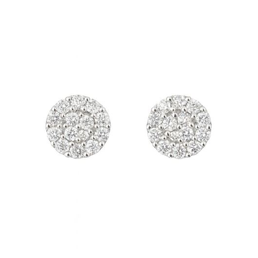 Foto de Pendientes de oro blanco 18kt y circonitas blancas