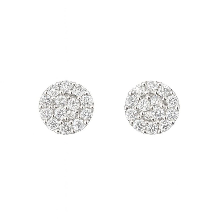 Foto de Pendientes de oro blanco 18kt y circonitas blancas