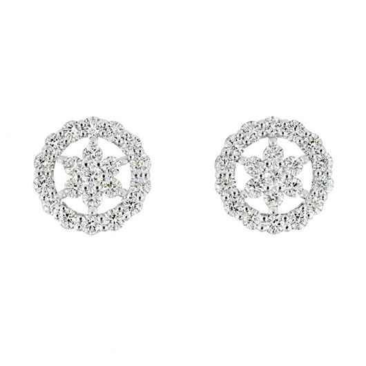 Foto de Pendientes de oro blanco 18kt y circonitas blancas
