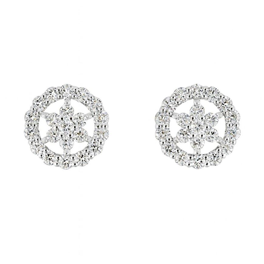 Foto de Pendientes de oro blanco 18kt y circonitas blancas