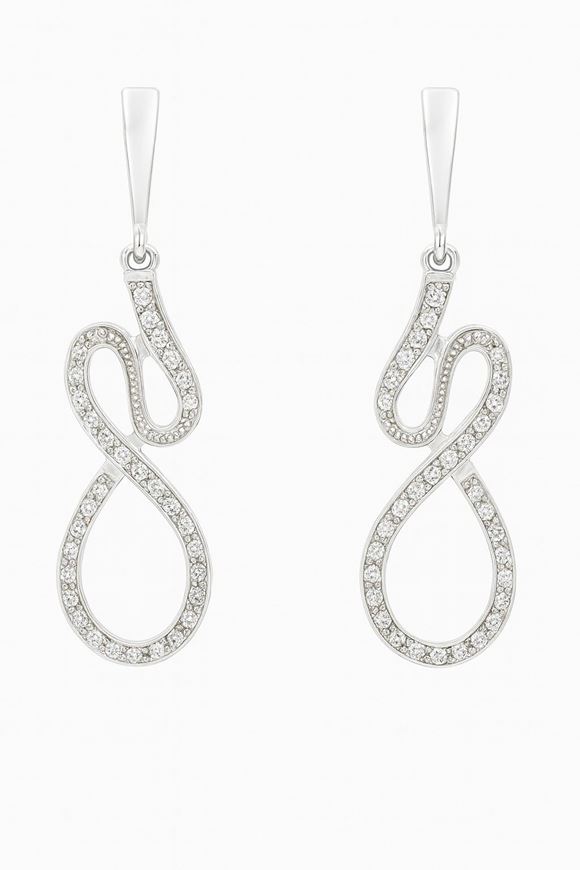 Foto de Pendientes Filigrana de oro blanco 18kt y circonitas blancas