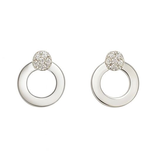 Foto de Pendientes de oro blanco18kt y circonitas blancas 