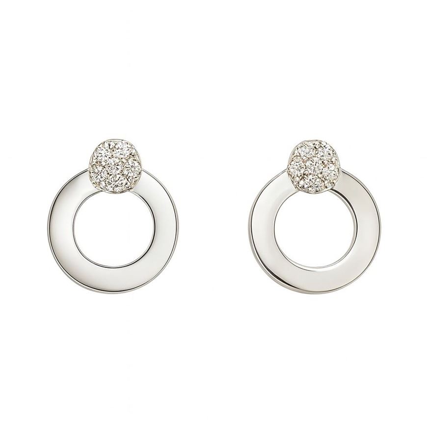Foto de Pendientes de oro blanco18kt y circonitas blancas 