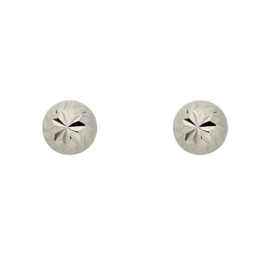 Picture of Pendientes de oro blanco 18kt bolas estriadas