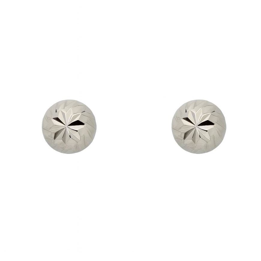 Foto de Pendientes de oro blanco 18kt bolas estriadas