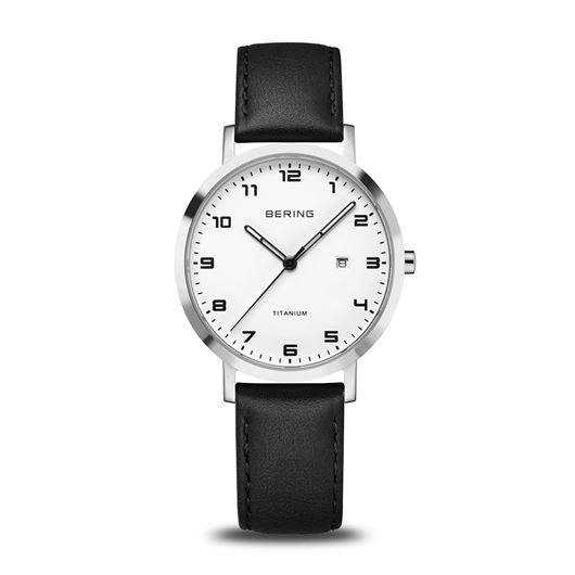Foto de Reloj Bering Titanium 34mm y correa de piel negra