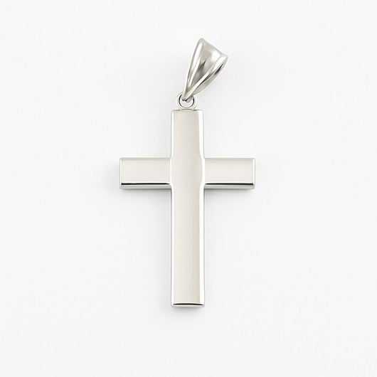 Picture of Cruz de oro blanco 18kt pulida