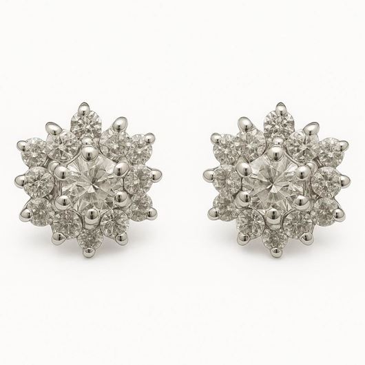 Foto de PENDIENTES ORO BLANCO 18 KTES CON CIRCONITAS