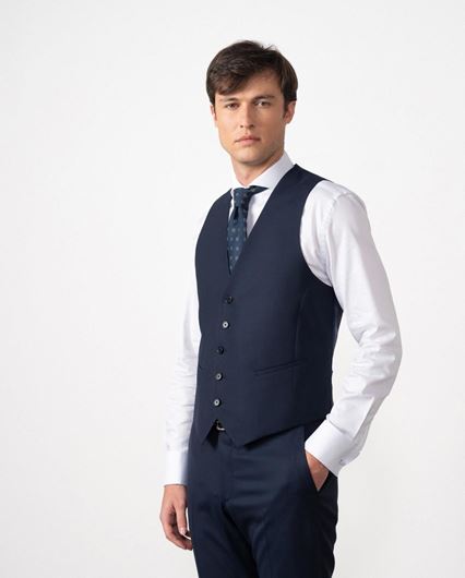 Foto de Chaleco de Vestir Azul Royal para Hombre Slim Fit