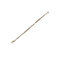 Foto de Pulsera en Oro Bicolor 18kt con Eslabones Planos Forzados y Calabrotes