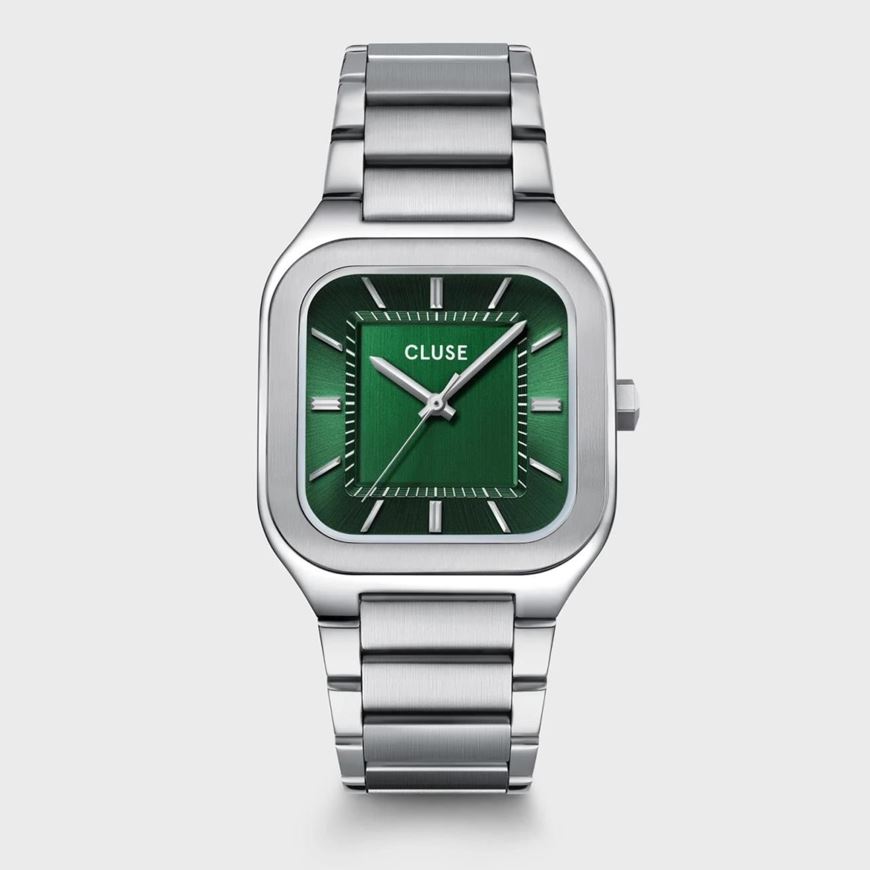 Picture of Reloj Cluse Quadrus Acero, Color Verde, Plata