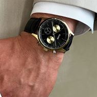 Picture of Reloj Cluse multifunción Anthéor de piel, color negro y dorado