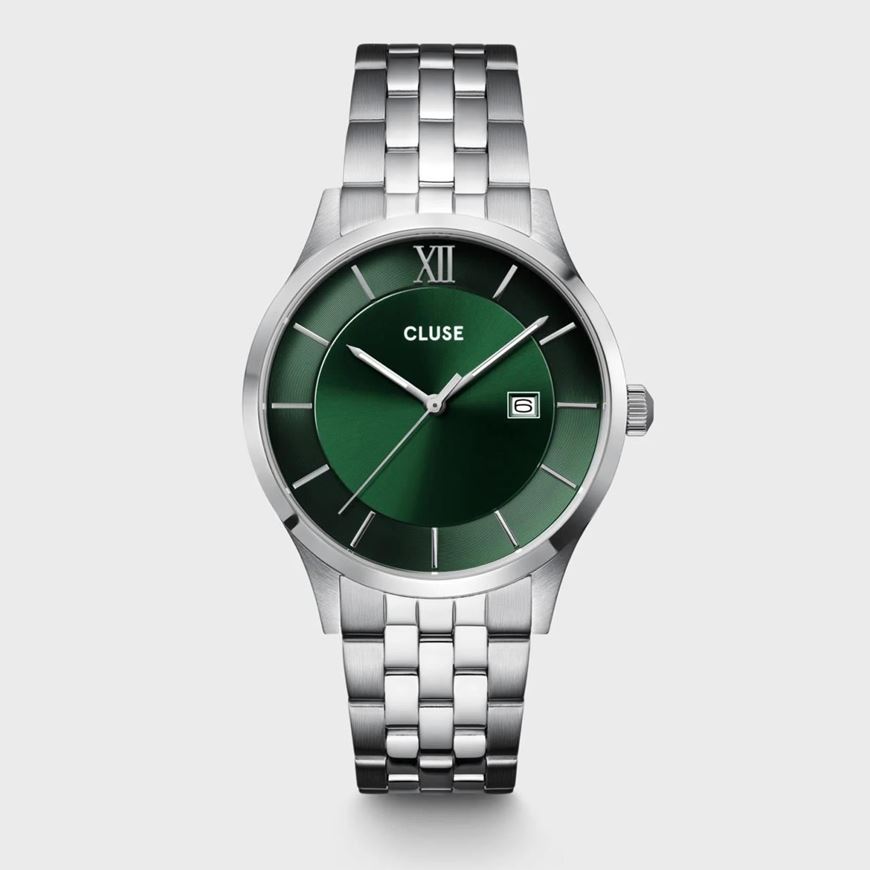 Picture of Reloj Cluse Aravis de 3 manecillas en acero, color verde y plateado.