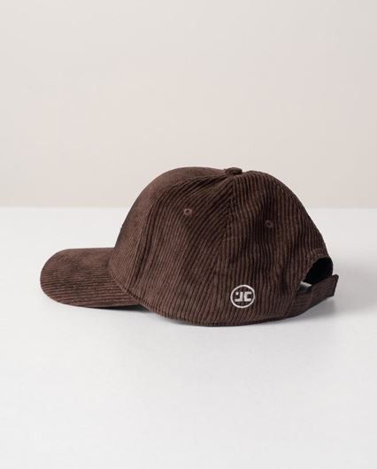 Picture of Gorra de pana marrón con logo bordado