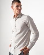 Foto de Camisa sport slim fit microestampado arena y marrón
