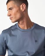 Foto de Camiseta de algodón efecto empolvado con logo Etiem – Azul lavado