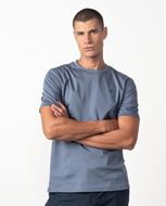 Foto de Camiseta de algodón efecto empolvado con logo Etiem – Azul lavado