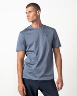 Foto de Camiseta de algodón efecto empolvado con logo Etiem – Azul lavado