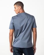 Foto de Camiseta de algodón efecto empolvado con logo Etiem – Azul lavado