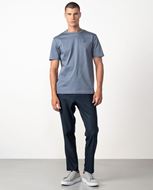 Foto de Camiseta de algodón efecto empolvado con logo Etiem – Azul lavado