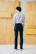 Foto de Pantalón largo de pana azul marino para hombre