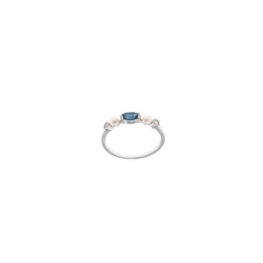Picture of Sortija plata rodio circonitas blancas brillantes perla