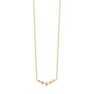 Foto de Collar plata chapado dorado  perla boton