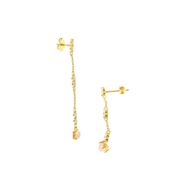 Foto de Pendientes plata chapado dorado redonda piedra luna