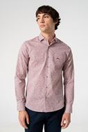 Foto de Camisa manga larga estampado mini hojas color cereza